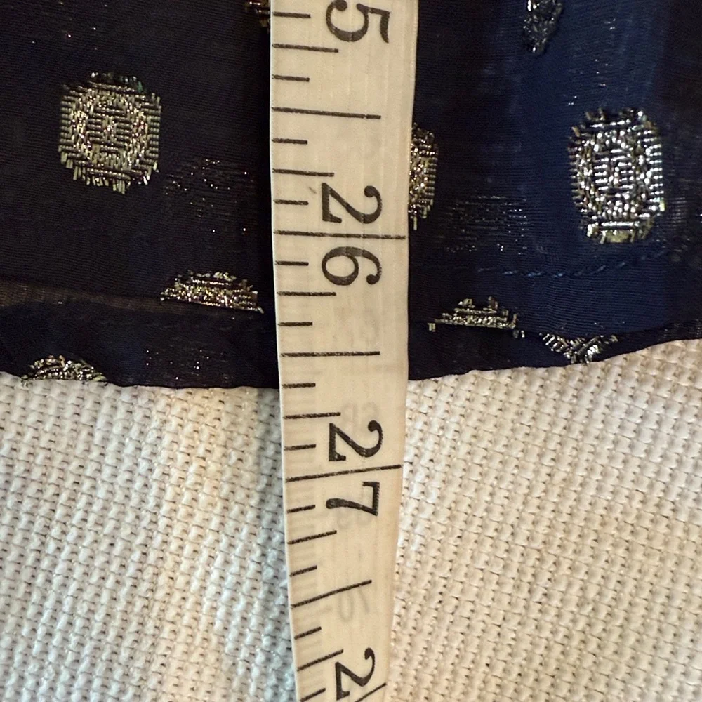 Anthropologie Bishop & Young Black Pullover Blouse w Gold Metallic Dots Medium - Picture 12 of 15